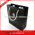 Sinicline Black Carboard Silver Foiling Logo Packaging Bag With Cotton String